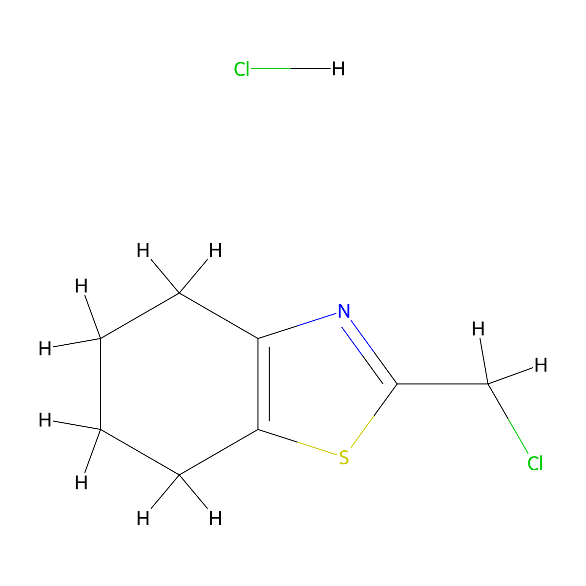 2-(Chloromethyl)-4,5,6,7-tetrahydro-1,3-benzothiazole hydrochloride molecular structure, CAS 2174007-67-9