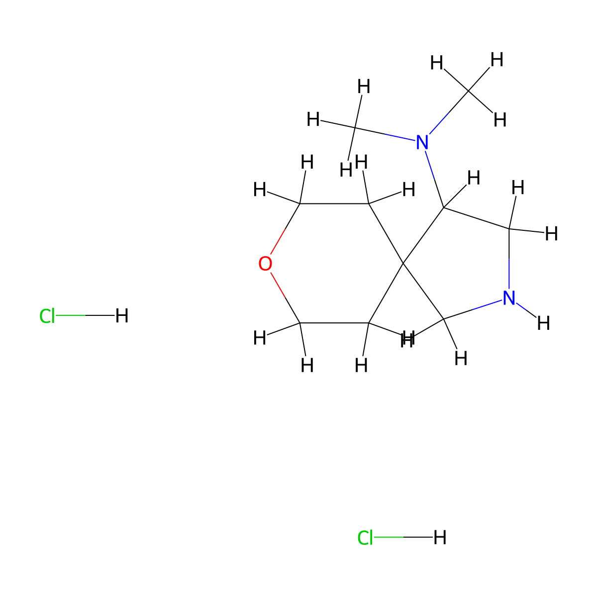 N,N-dimethyl-8-oxa-2-azaspiro(4.5)decan-4-amine dihydrochloride molecular structure, CAS 2174007-69-1