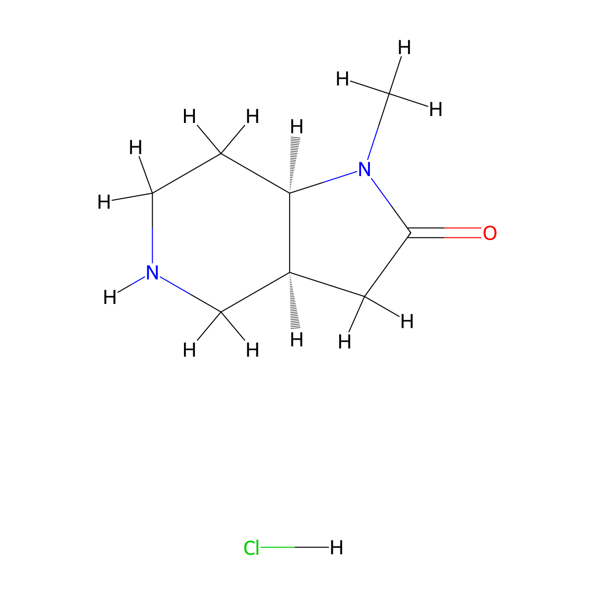 rac-(3aR,7aS)-1-methyl-octahydro-1H-pyrrolo[3,2-c]pyridin-2-one hydrochloride molecular structure, CAS 2174007-70-4