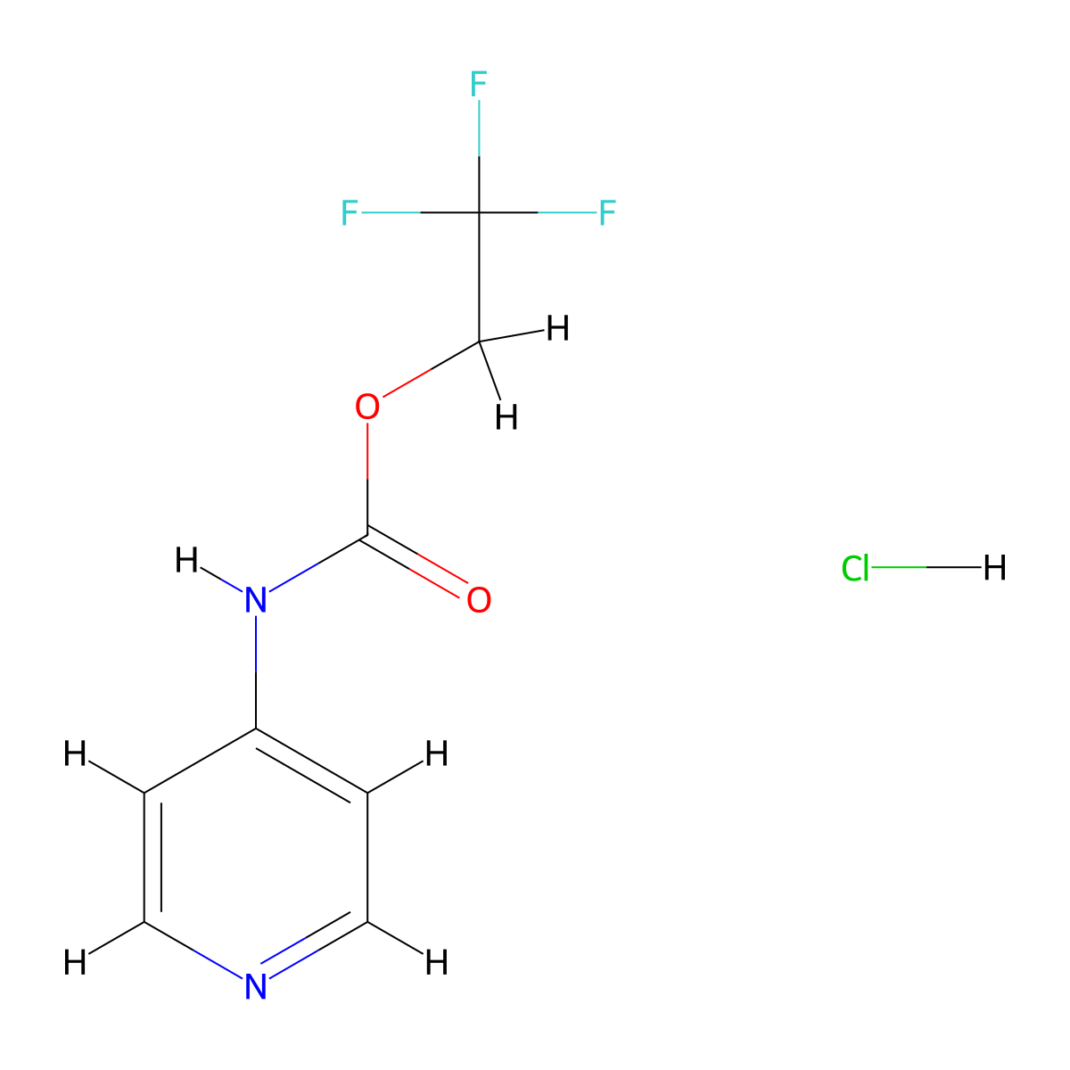 2,2,2-trifluoroethyl N-(pyridin-4-yl)carbamate hydrochloride molecular structure, CAS 2174007-72-6