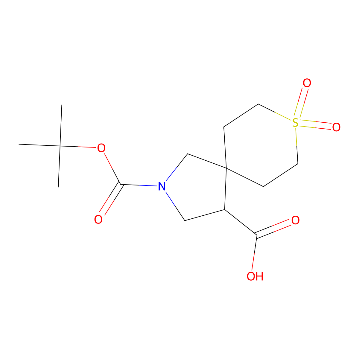 2-[(Tert-butoxy)carbonyl]-8,8-dioxo-8lambda6-thia-2-azaspiro[4.5]decane-4-carboxylic acid molecular structure, CAS 2174007-74-8