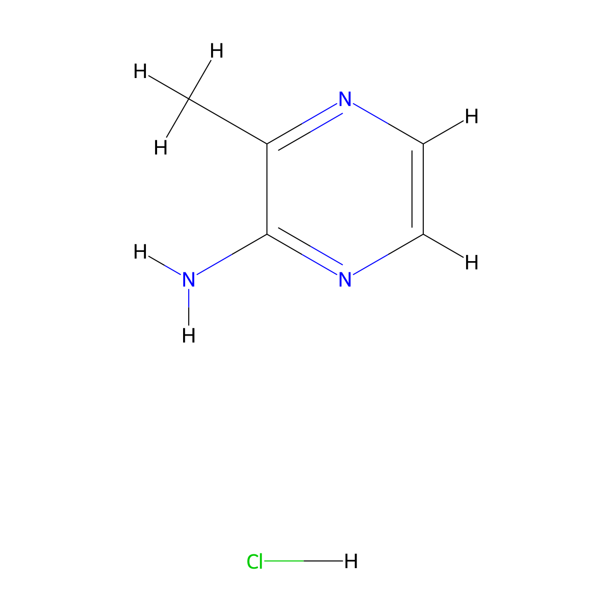 3-Methylpyrazin-2-amine hydrochloride molecular structure, CAS 2174007-82-8