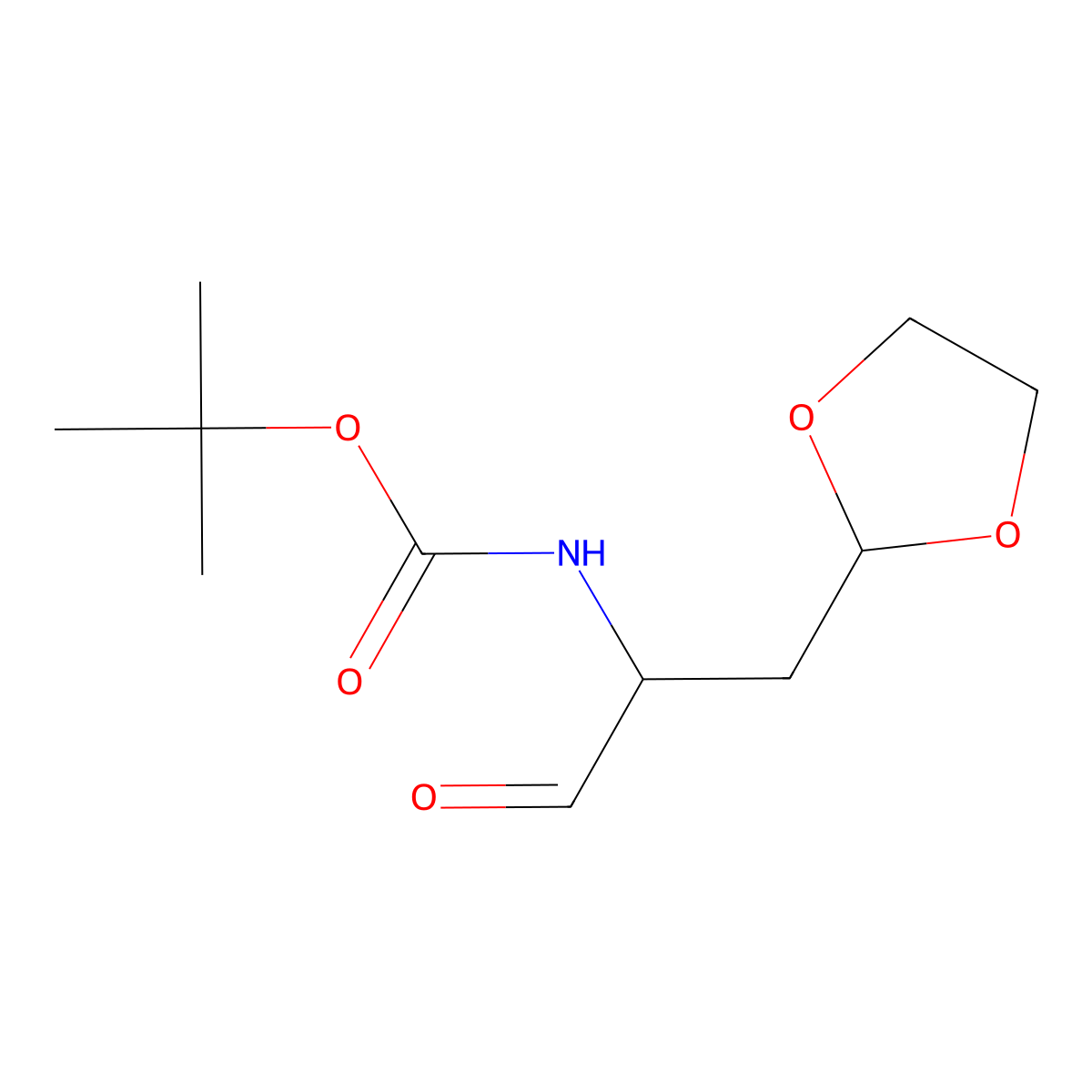 tert-butyl N-[1-(1,3-dioxolan-2-yl)-3-oxopropan-2-yl]carbamate molecular structure, CAS 2174007-84-0