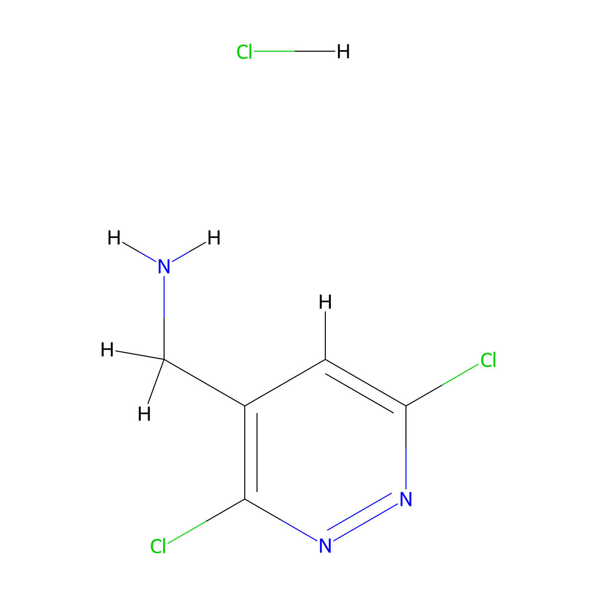 (3,6-Dichloropyridazin-4-yl)methanamine hydrochloride molecular structure, CAS 2174007-93-1