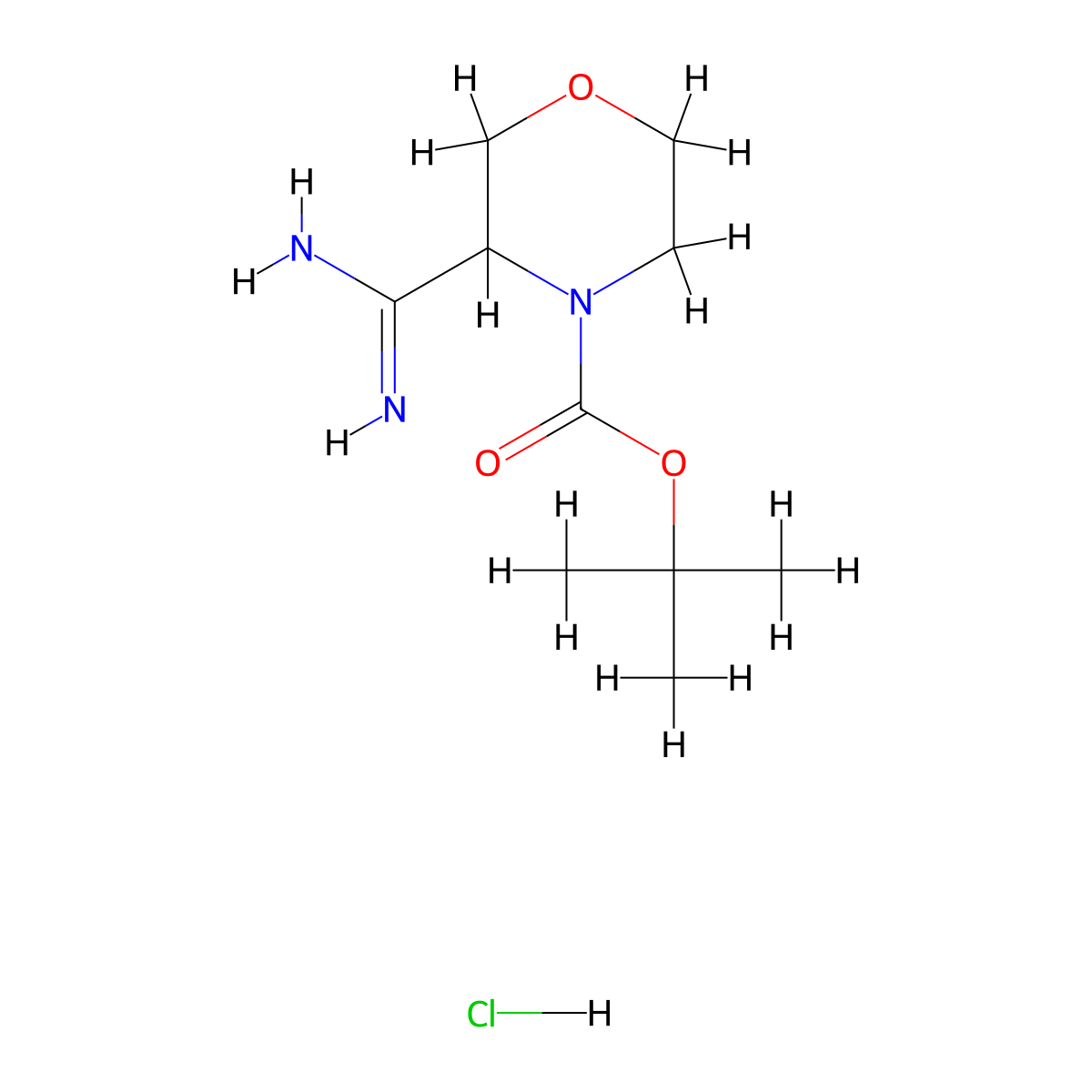 tert-Butyl 3-carbamimidoylmorpholine-4-carboxylate hydrochloride molecular structure, CAS 2174007-94-2