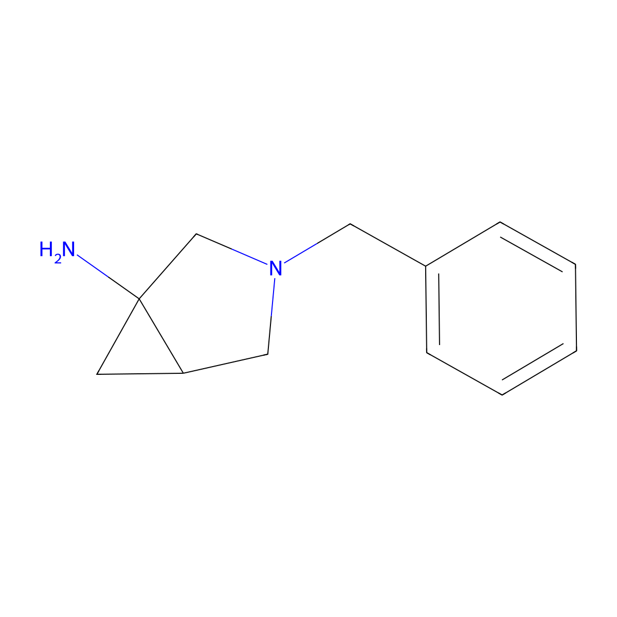 rac-(1R,5S)-3-benzyl-3-azabicyclo[3.1.0]hexan-1-amine molecular structure, CAS 2174007-97-5