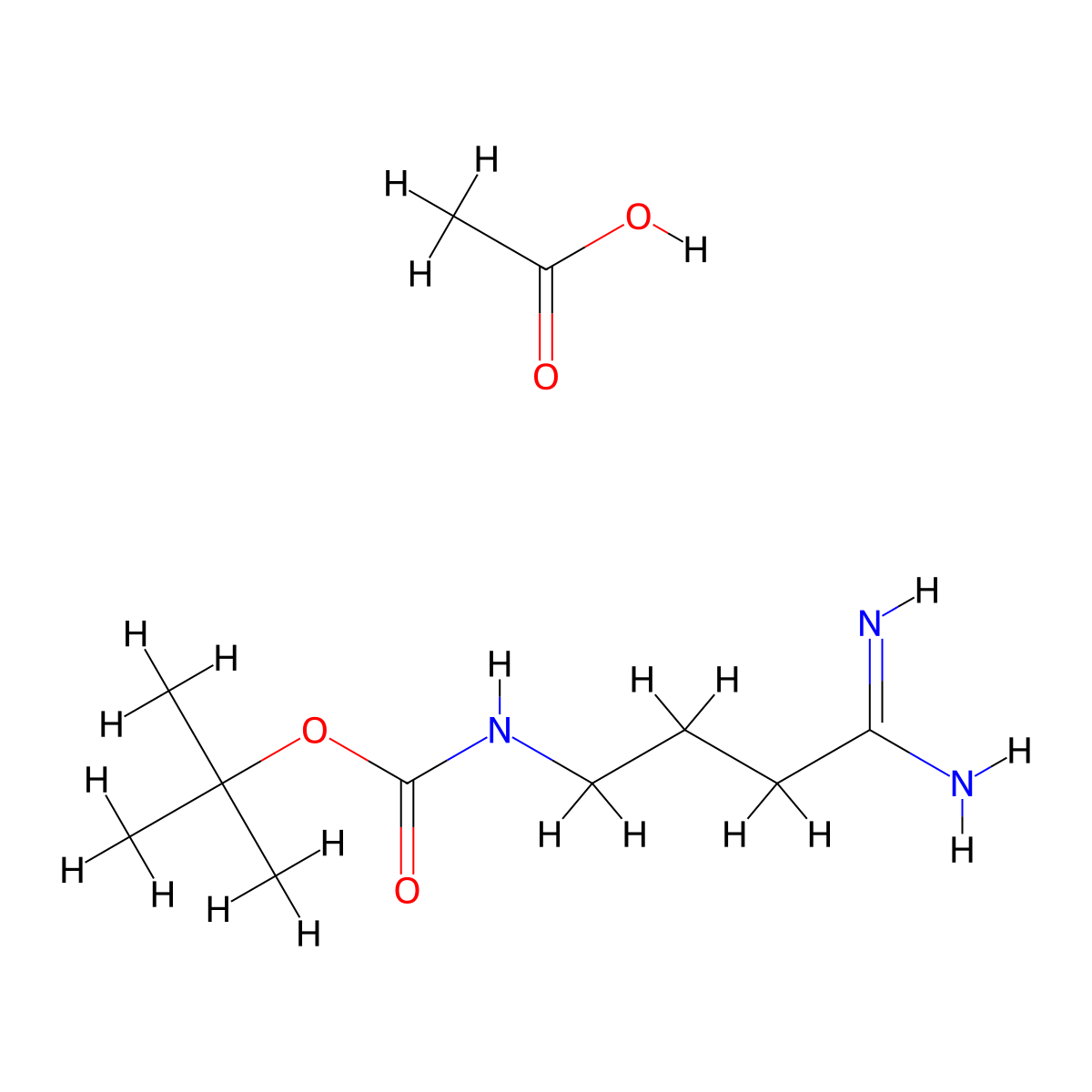 acetic acid; tert-butyl N-(3-carbamimidoylpropyl)carbamate molecular structure, CAS 2174008-05-8