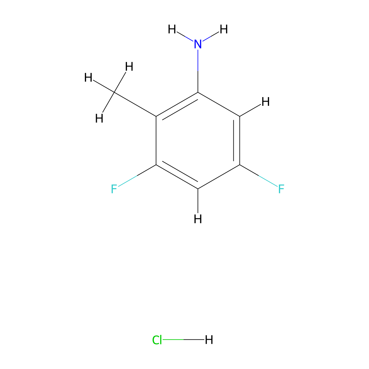 3,5-Difluoro-2-methylaniline hydrochloride molecular structure, CAS 2174008-07-0