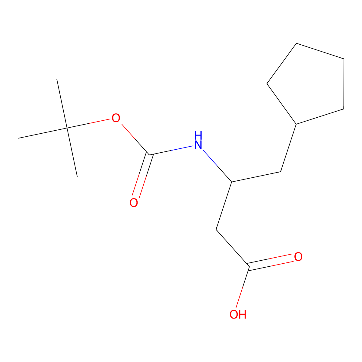 3-(((Tert-butoxy)carbonyl)amino)-4-cyclopentylbutanoic acid molecular structure, CAS 2174008-15-0