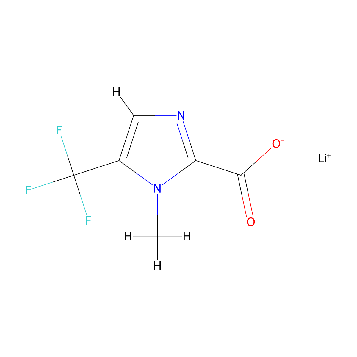 Lithium(1+) ion 1-methyl-5-(trifluoromethyl)-1h-imidazole-2-carboxylate molecular structure, CAS 2174008-16-1