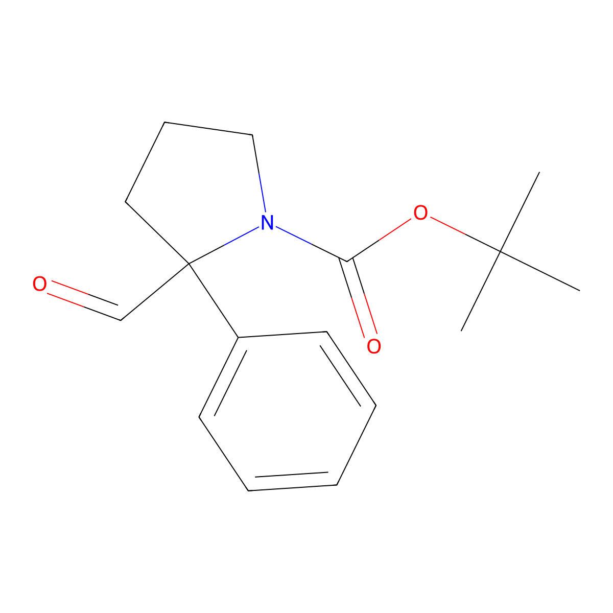 tert-Butyl 2-formyl-2-phenylpyrrolidine-1-carboxylate molecular structure, CAS 2174008-19-4