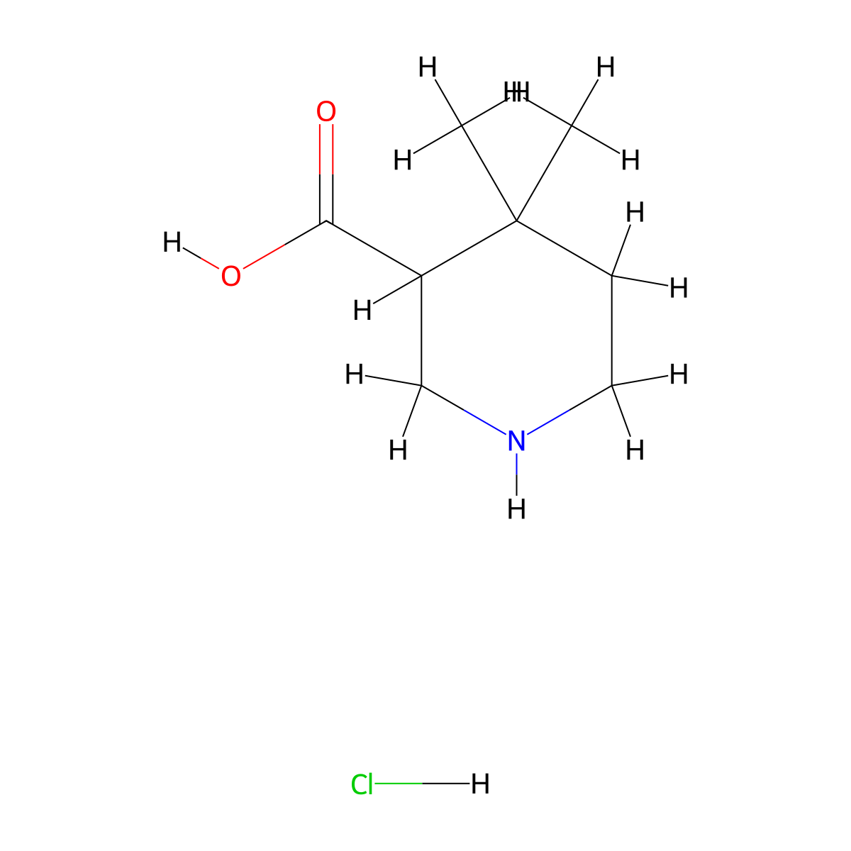 4,4-Dimethylpiperidine-3-carboxylic acid hydrochloride molecular structure, CAS 2174008-23-0