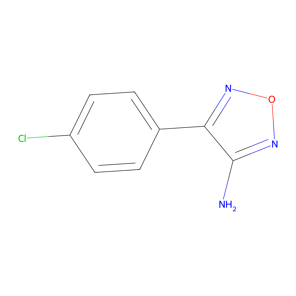 4-(4-Chlorophenyl)-1,2,5-oxadiazol-3-amine molecular structure, CAS 21741-98-0