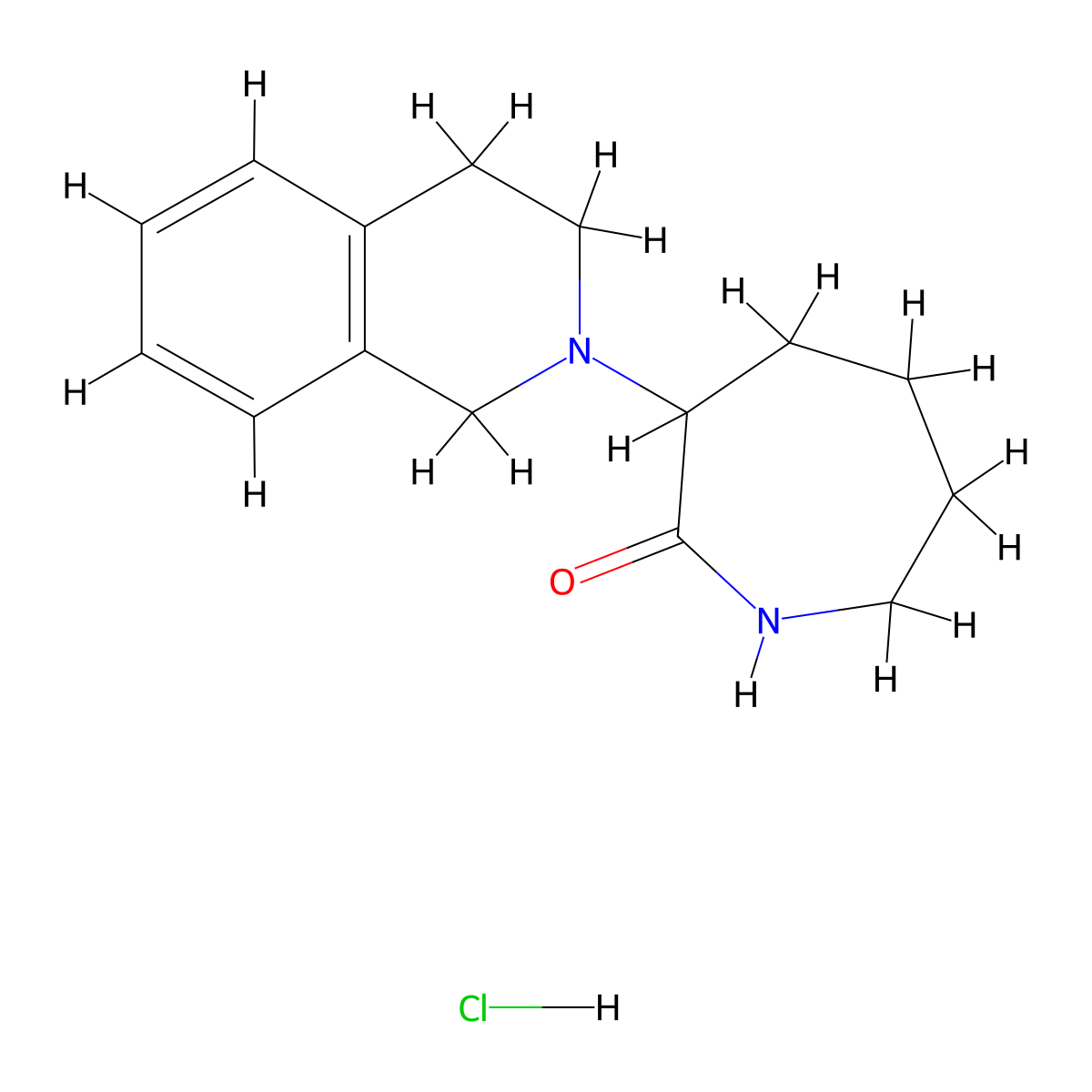 3-(3,4-dihydroisoquinolin-2(1H)-yl)azepan-2-one hydrochloride molecular structure, CAS 2174102-71-5