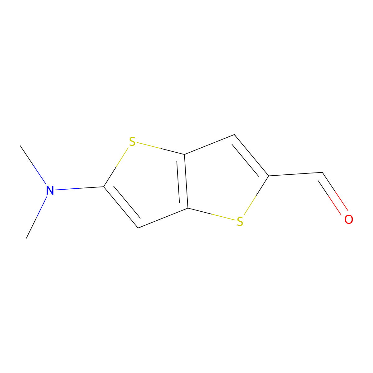 5-(Dimethylamino)thieno[3,2-b]thiophene-2-carbaldehyde molecular structure, CAS 2174115-02-5