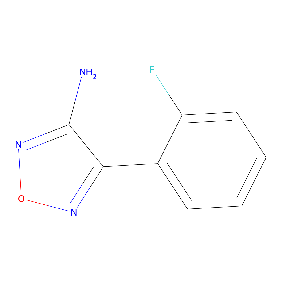 4-(2-Fluorophenyl)-1,2,5-oxadiazol-3-amine molecular structure, CAS 21742-05-2