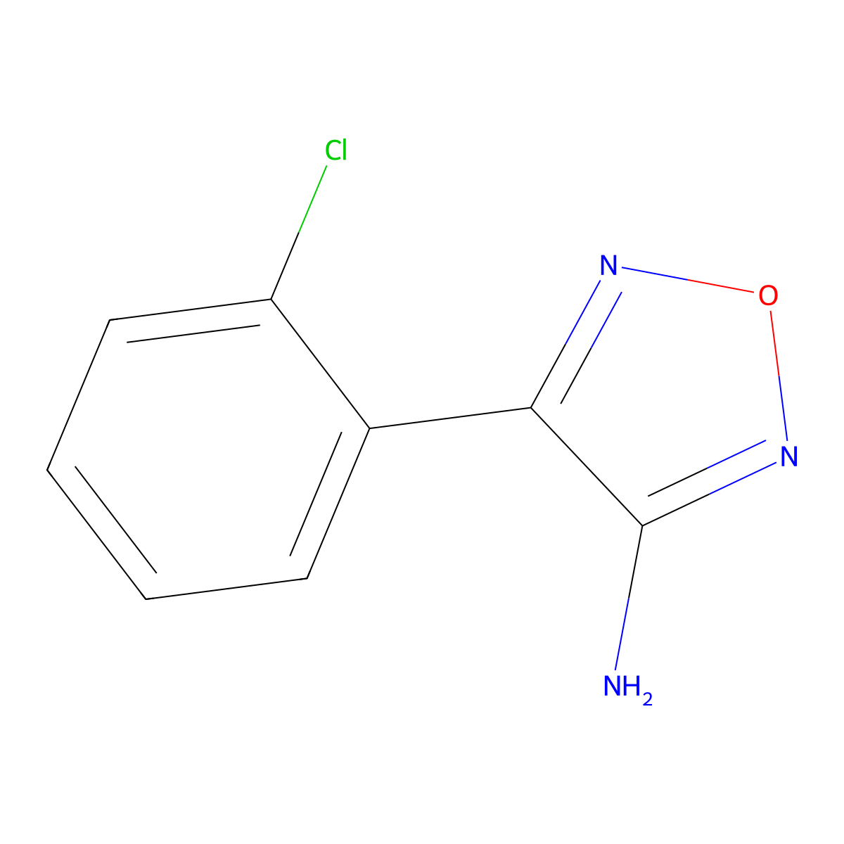 4-(2-Chlorophenyl)-1,2,5-oxadiazol-3-amine molecular structure, CAS 21742-06-3