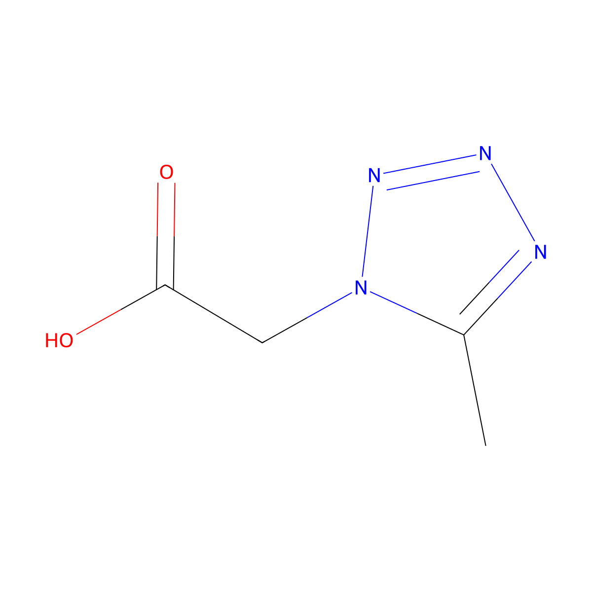 (5-methyl-1H-tetrazol-1-yl)acetic acid molecular structure, CAS 21743-55-5