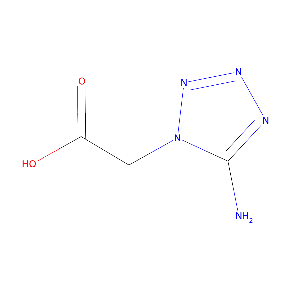 (5-amino-1H-tetrazol-1-yl)acetic acid molecular structure, CAS 21743-62-4