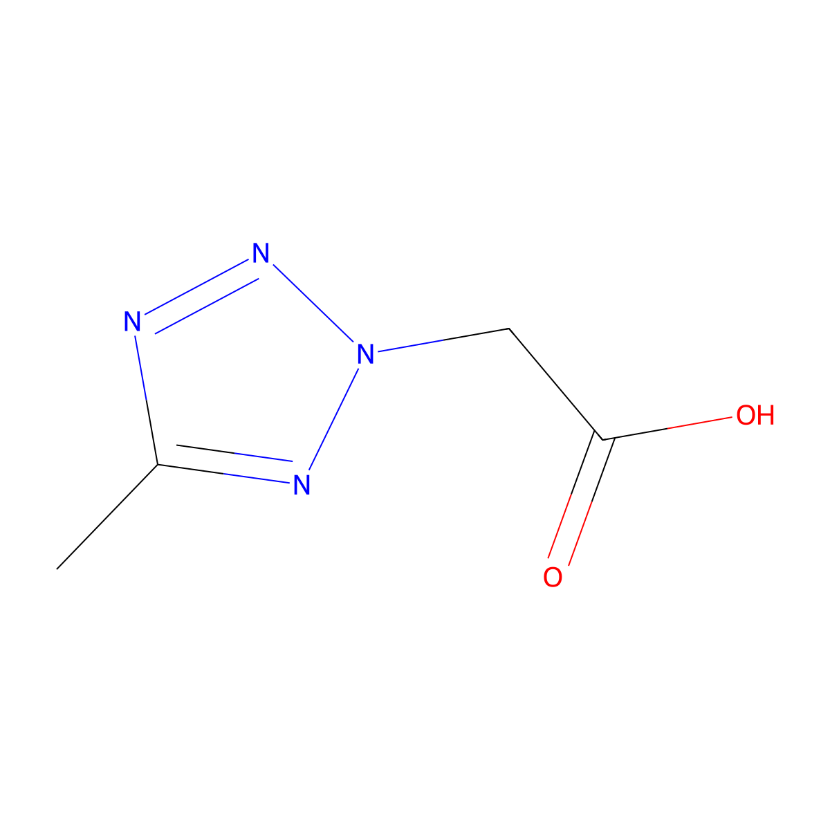(5-Methyl-tetrazol-2-yl)-acetic acid molecular structure, CAS 21743-65-7