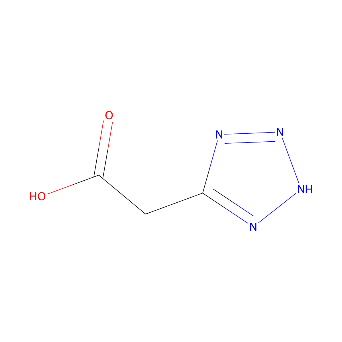 2-(1H-tetrazol-5-yl)acetic acid molecular structure, CAS 21743-75-9