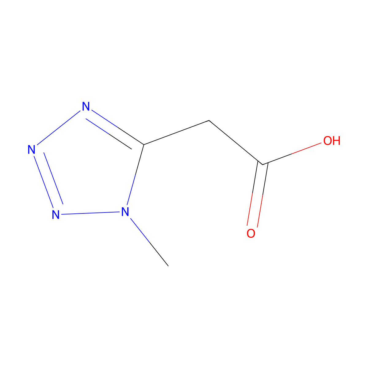 2-(1-Methyltetrazol-5-yl)acetic acid molecular structure, CAS 21743-76-0