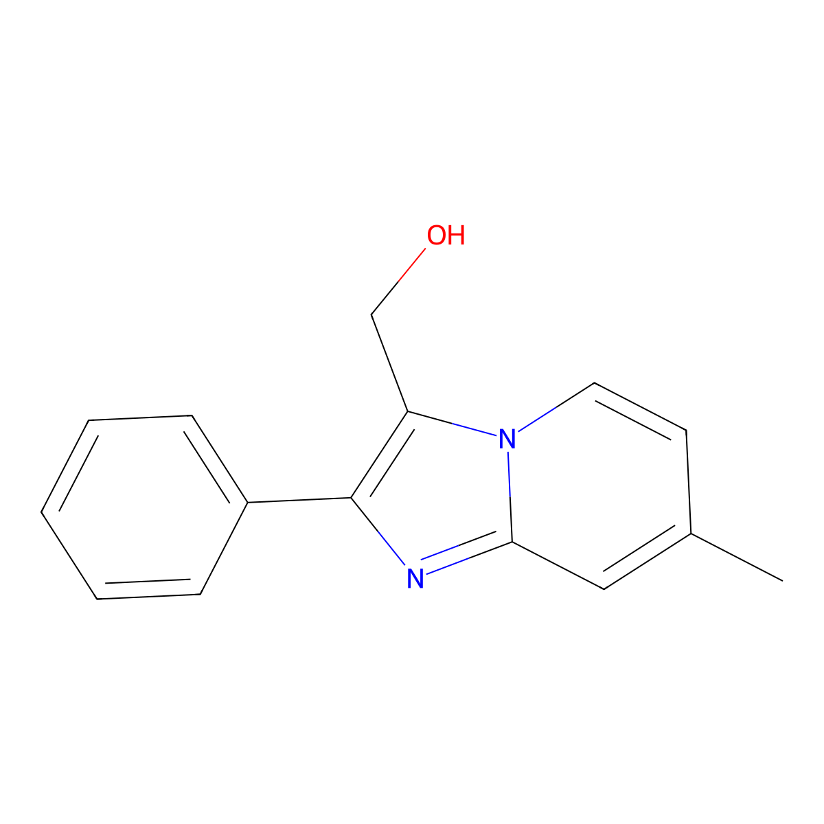 (7-Methyl-2-phenylimidazo[1,2-a]pyridin-3-yl)methanol molecular structure, CAS 217435-73-9