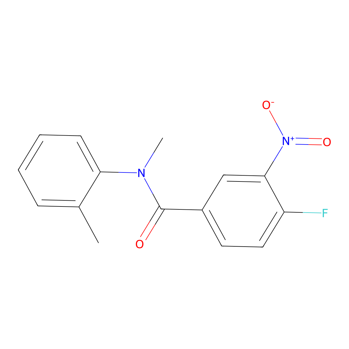 4-fluoro-N-methyl-N-(2-methylphenyl)-3-nitrobenzamide molecular structure, CAS 217438-23-8