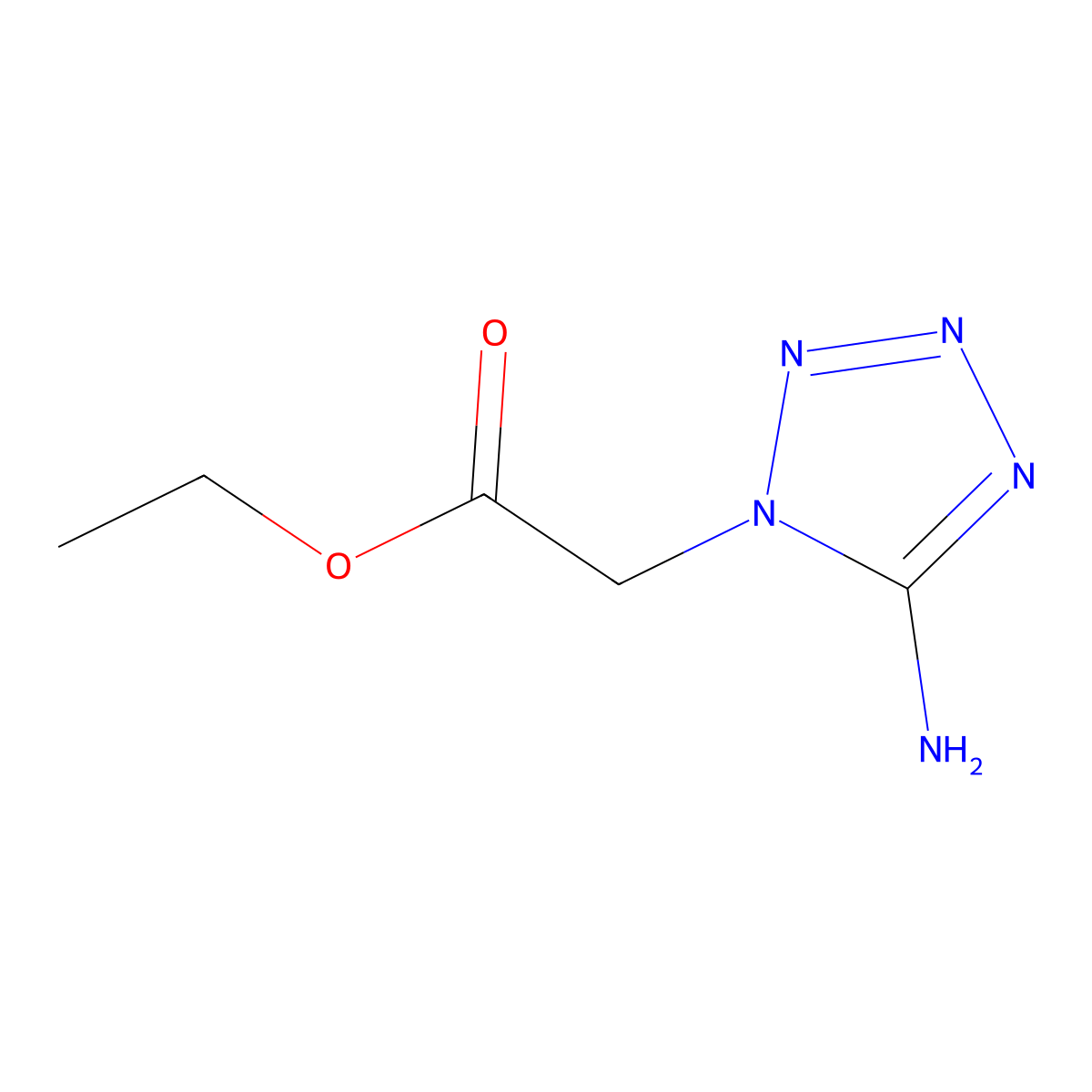 ethyl (5-amino-1H-tetrazol-1-yl)acetate molecular structure, CAS 21744-57-0