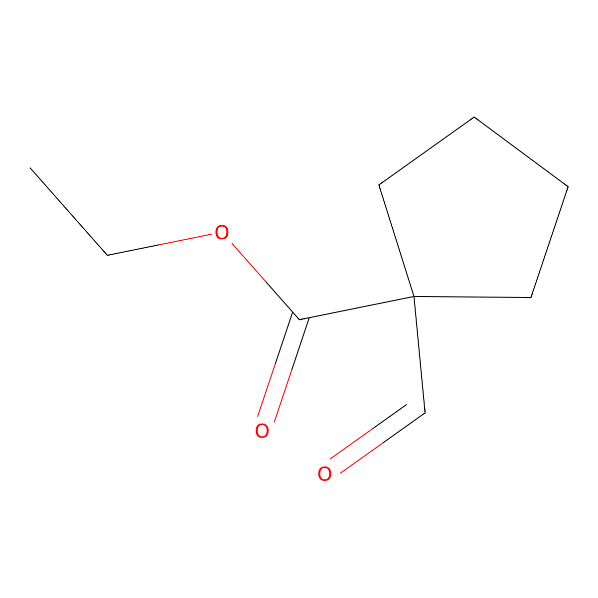 Ethyl 1-formylcyclopentane-1-carboxylate molecular structure, CAS 21744-91-2