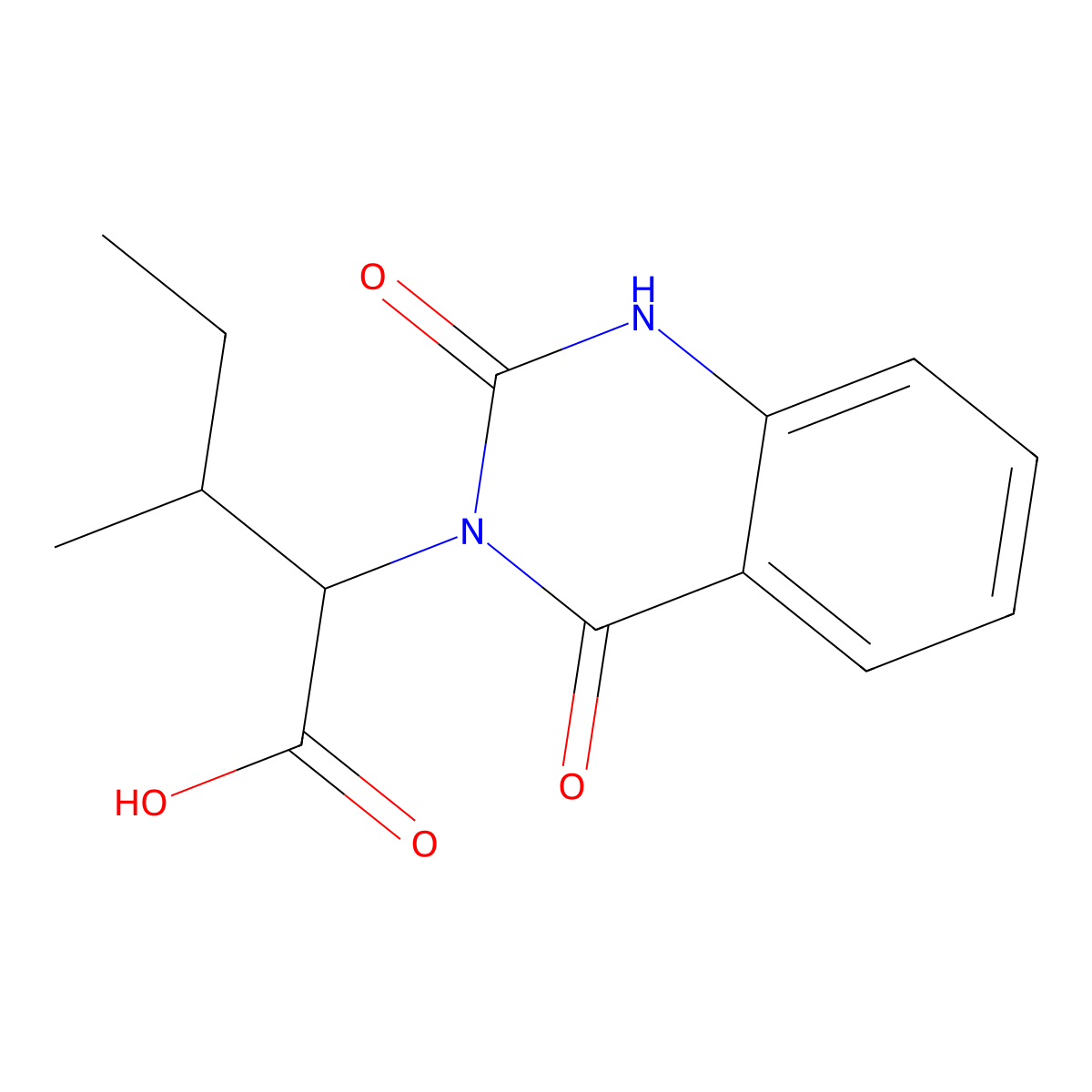 2-(2,4-dioxo-1H-quinazolin-3-yl)-3-methylpentanoic acid molecular structure, CAS 217457-61-9