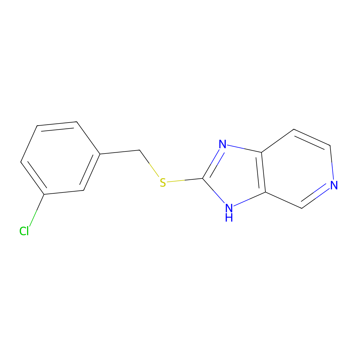 2-[(3-chlorophenyl)methylsulfanyl]-3H-imidazo[4,5-c]pyridine molecular structure, CAS 217460-52-1