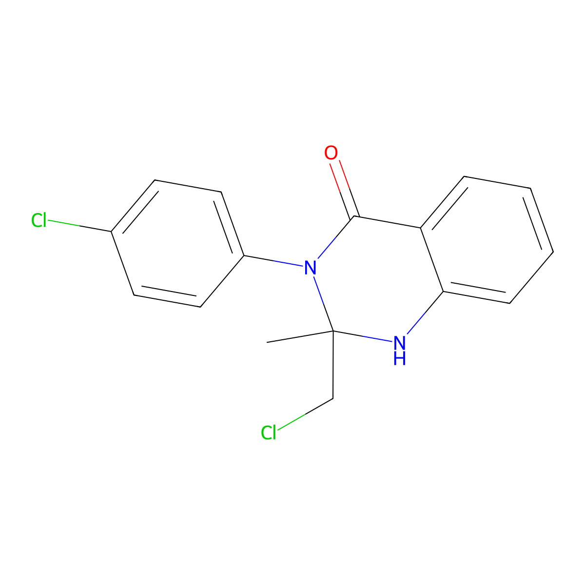 2-(Chloromethyl)-3-(4-Chlorophenyl)-2-Methyl-1,2,3,4-Tetrahydroquinazolin-4-One molecular structure, CAS 217461-92-2