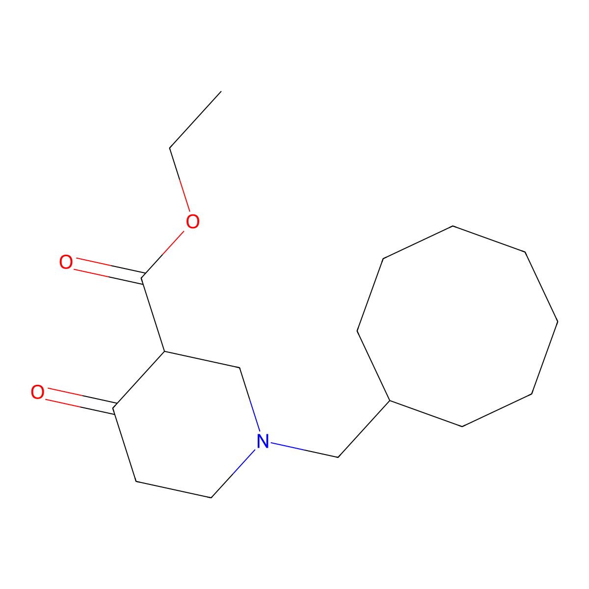 Ethyl 1-(cyclooctylmethyl)-4-oxopiperidine-3-carboxylate molecular structure, CAS 217463-45-1