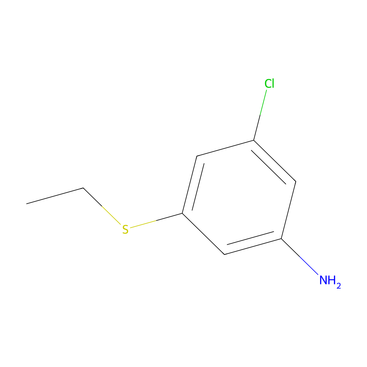 3-Chloro-5-(ethylsulfanyl)aniline molecular structure, CAS 217467-14-6