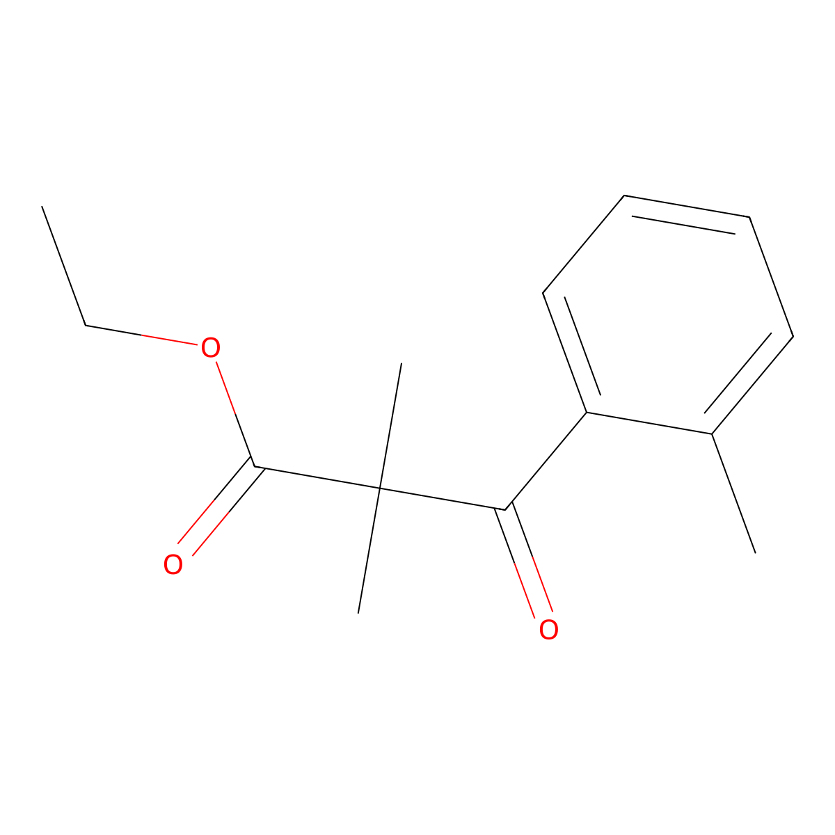 Ethyl 2,2-dimethyl-3-(2-methylphenyl)-3-oxopropanoate molecular structure, CAS 217472-90-7