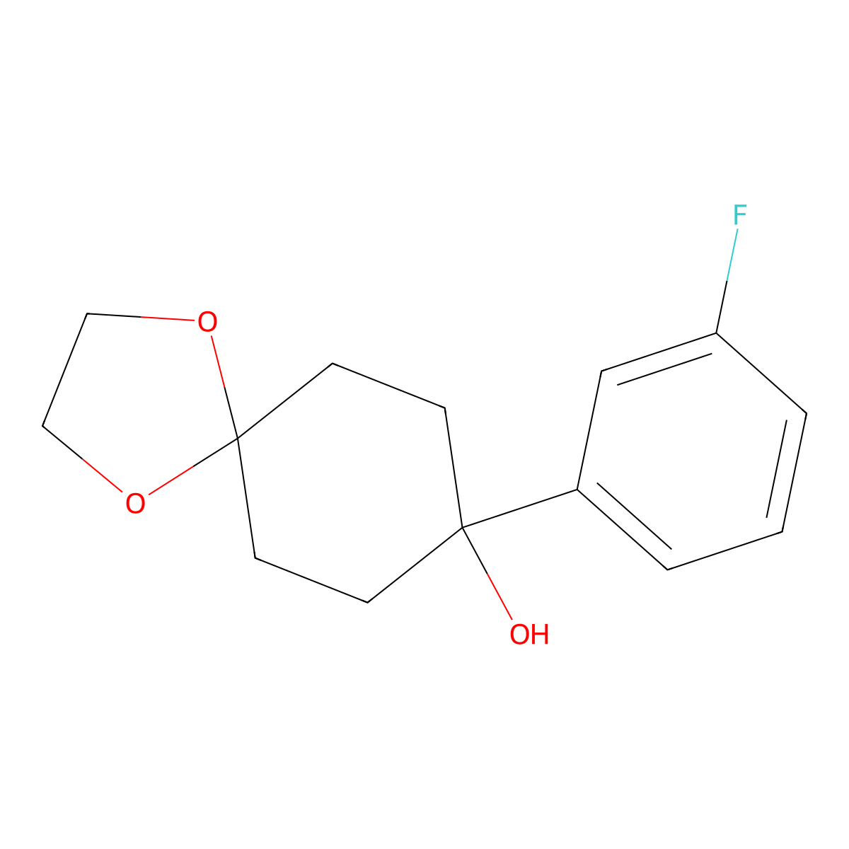 8-(3-Fluorophenyl)-1,4-dioxaspiro[4.5]decan-8-ol molecular structure, CAS 217476-10-3