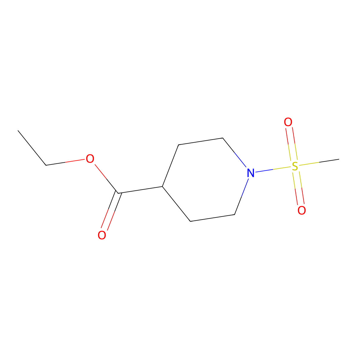 Ethyl 1-(methylsulfonyl)piperidine-4-carboxylate molecular structure, CAS 217487-18-8