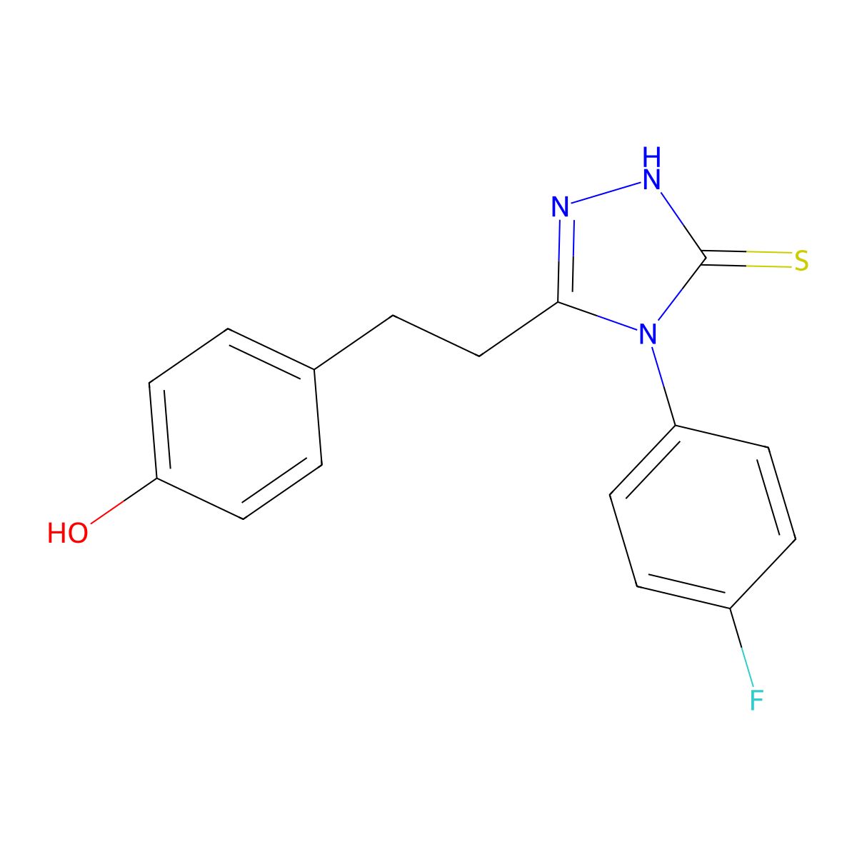 4-{2-[4-(4-fluorophenyl)-5-mercapto-4H-1,2,4-triazol-3-yl]ethyl}phenol molecular structure, CAS 217487-47-3