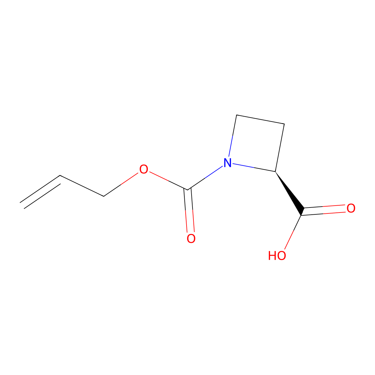 (2S)-1-[(prop-2-en-1-yloxy)carbonyl]azetidine-2-carboxylic acid molecular structure, CAS 217488-94-3