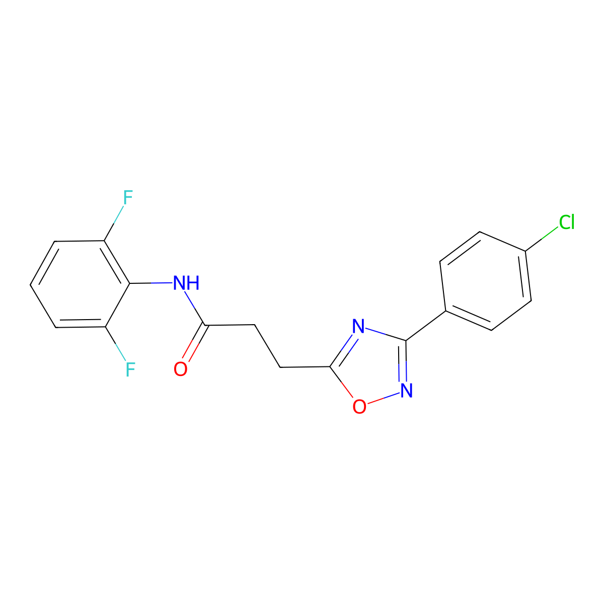 3-[3-(4-chlorophenyl)-1,2,4-oxadiazol-5-yl]-N-(2,6-difluorophenyl)propanamide molecular structure, CAS 217489-85-5