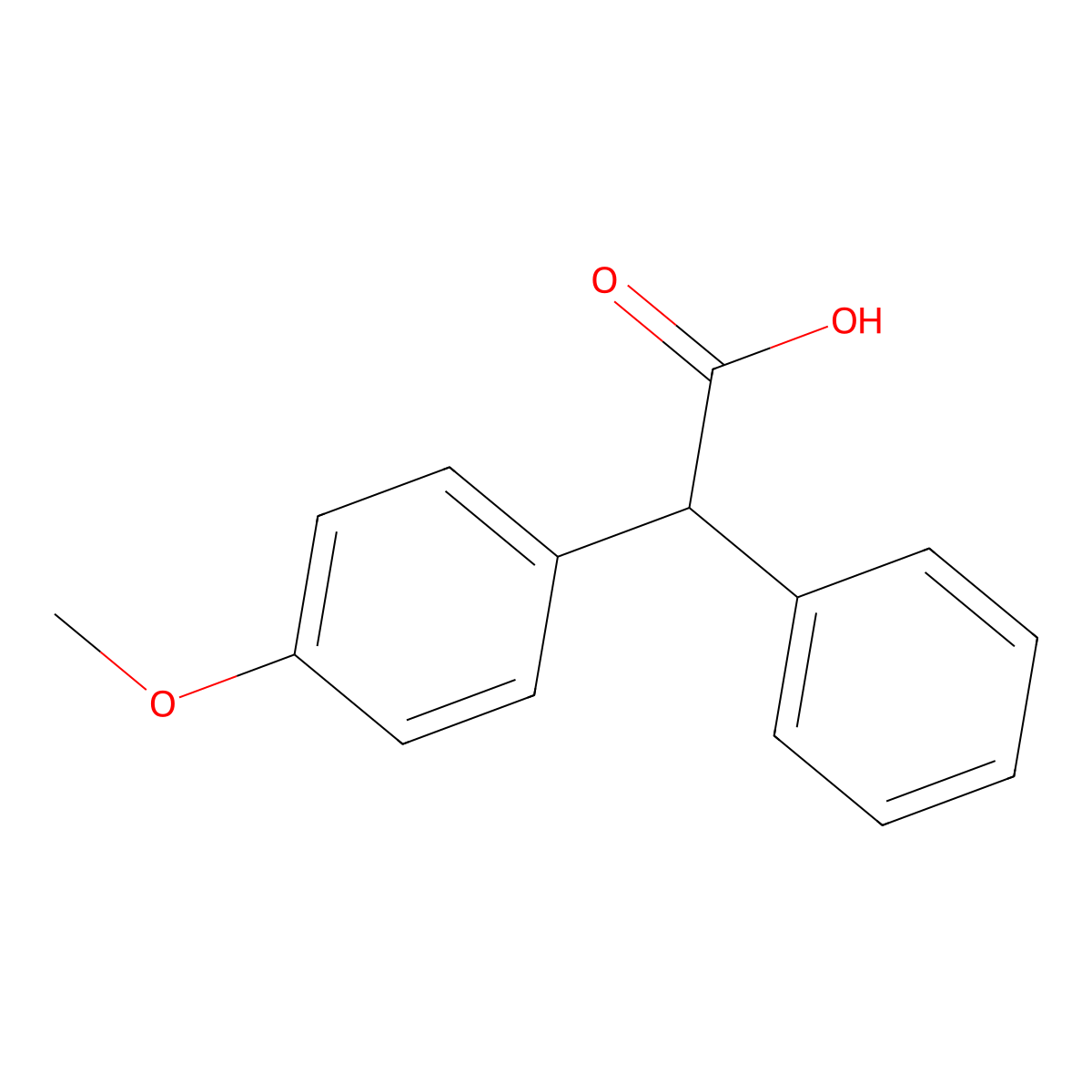 (4-Methoxyphenyl)(phenyl)acetic acid molecular structure, CAS 21749-83-7
