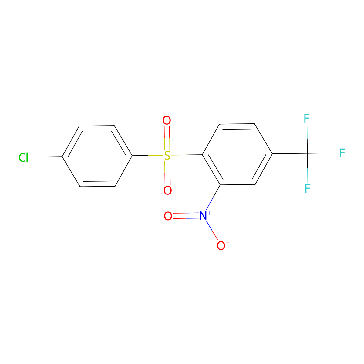 1-[(4-Chlorophenyl)sulfonyl]-2-nitro-4-(trifluoromethyl)benzene molecular structure, CAS 217490-08-9