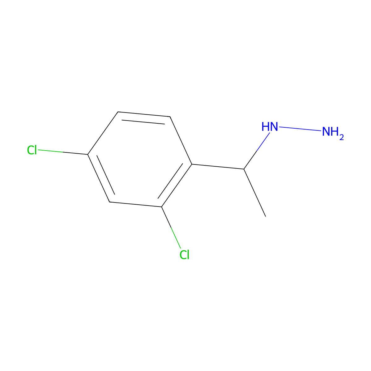 (R)-(1-(2,4-Dichlorophenyl)ethyl)hydrazine molecular structure, CAS 2174940-52-2