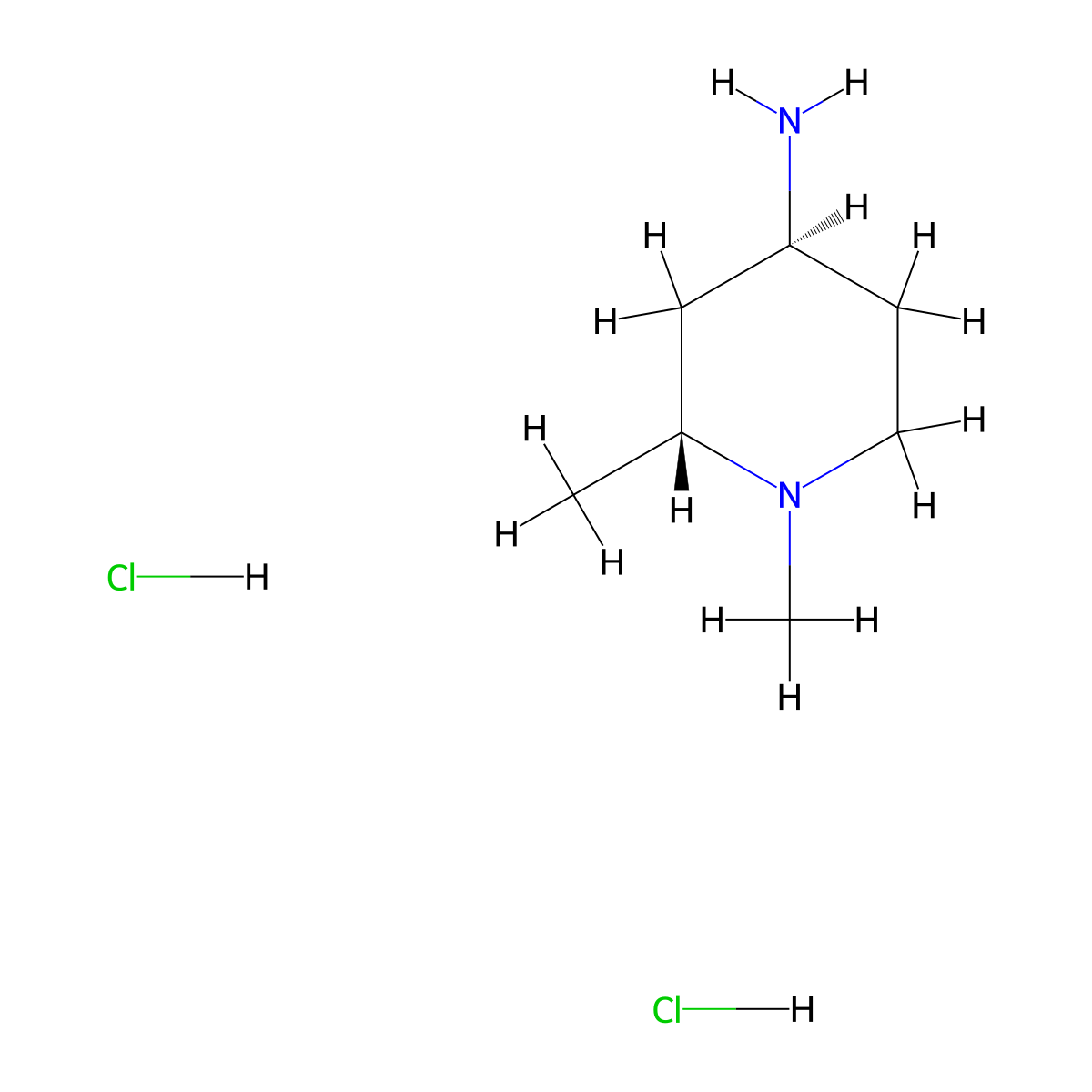 trans-1,2-Dimethyl-4-piperidinamine dihydrochloride molecular structure, CAS 2174980-90-4
