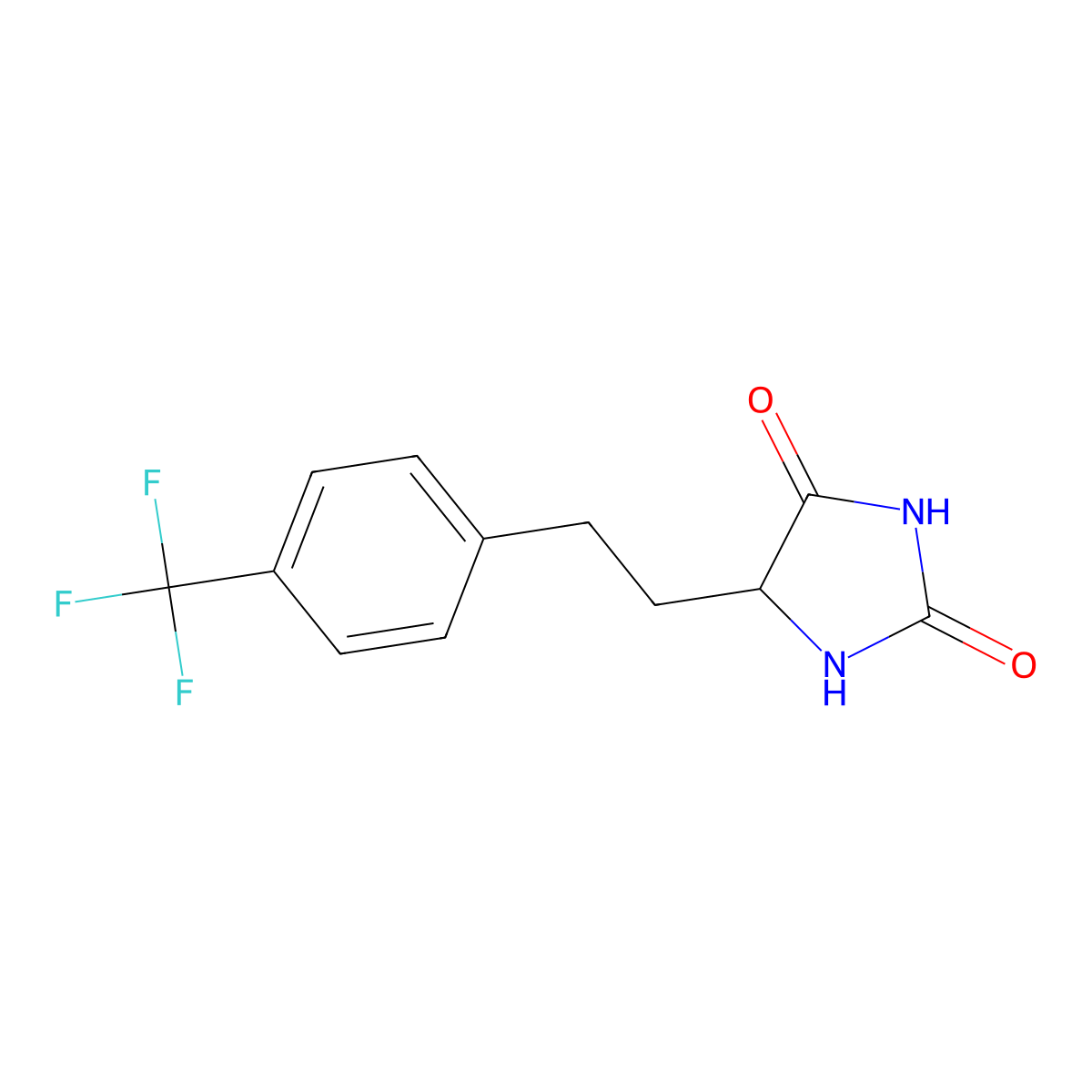 5-{2-[4-(Trifluoromethyl)phenyl]ethyl}imidazolidine-2,4-dione molecular structure, CAS 2175193-43-6