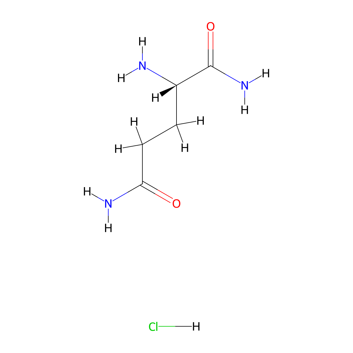 (S)-2-Aminopentanediamide hydrochloride molecular structure, CAS 21752-29-4