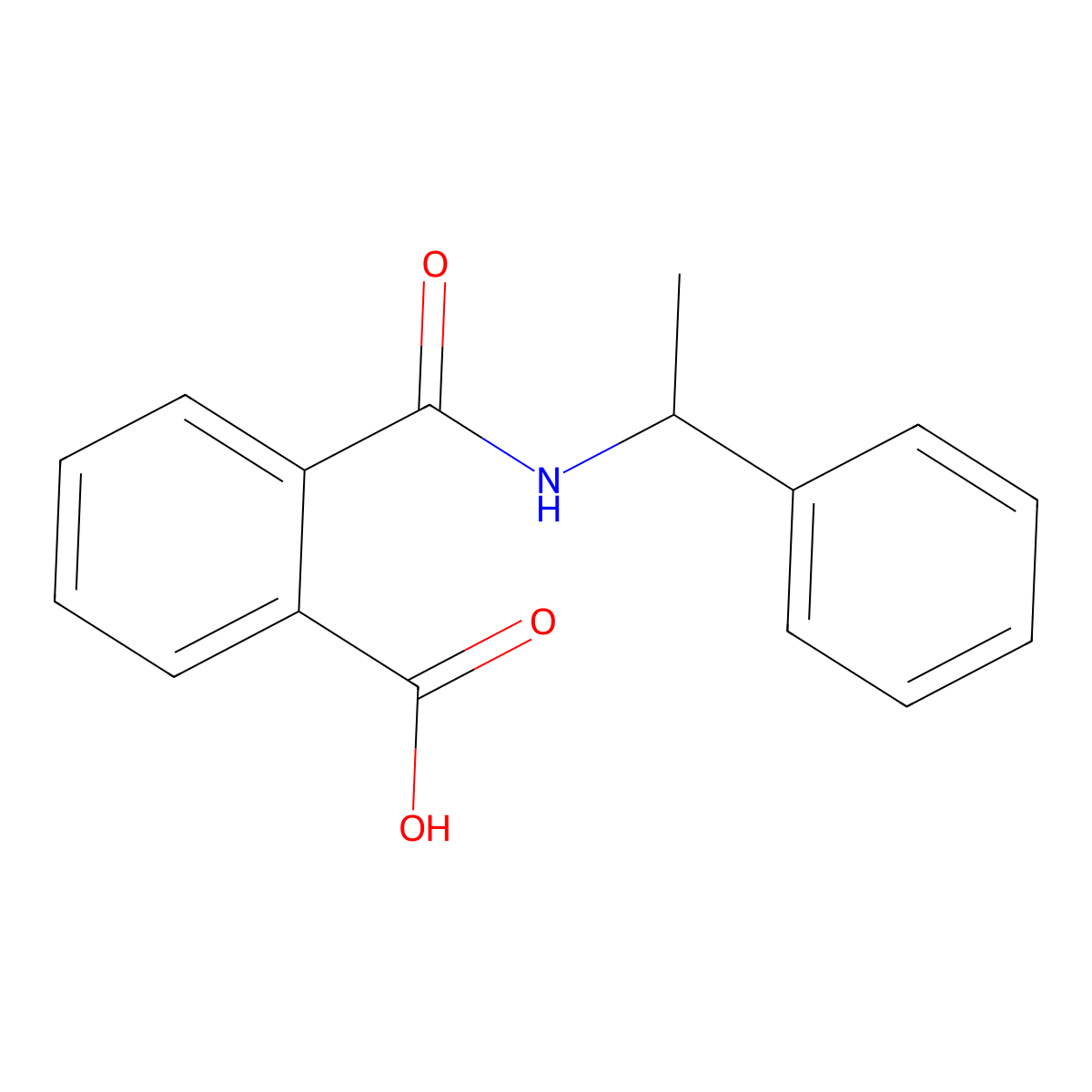 (S)-o-(((1-Phenylethyl)amino)carbonyl)benzoic acid molecular structure, CAS 21752-36-3