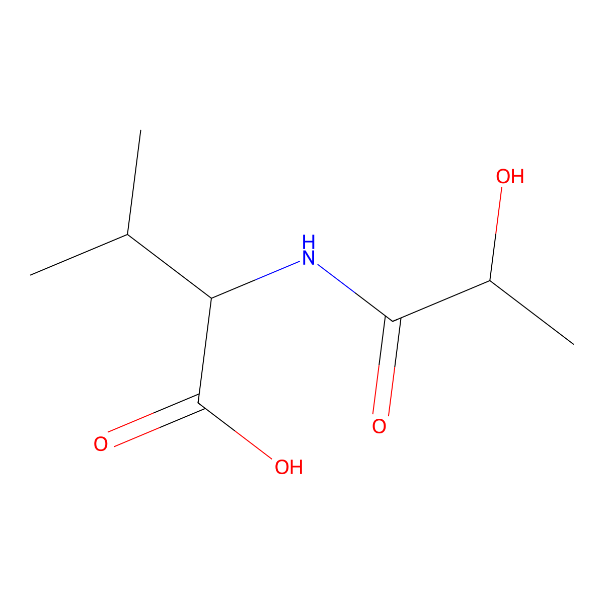 (2S)-2-[(2R)-2-hydroxypropanamido]-3-methylbutanoic acid molecular structure, CAS 21753-46-8