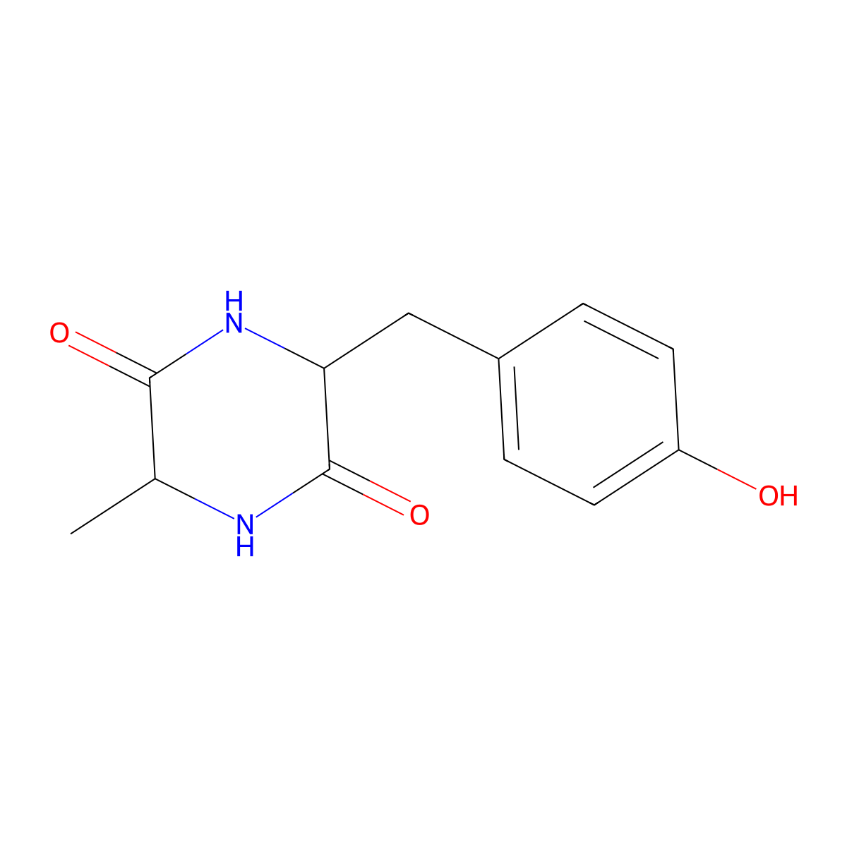 Cyclo(Ala-Tyr) molecular structure, CAS 21754-26-7